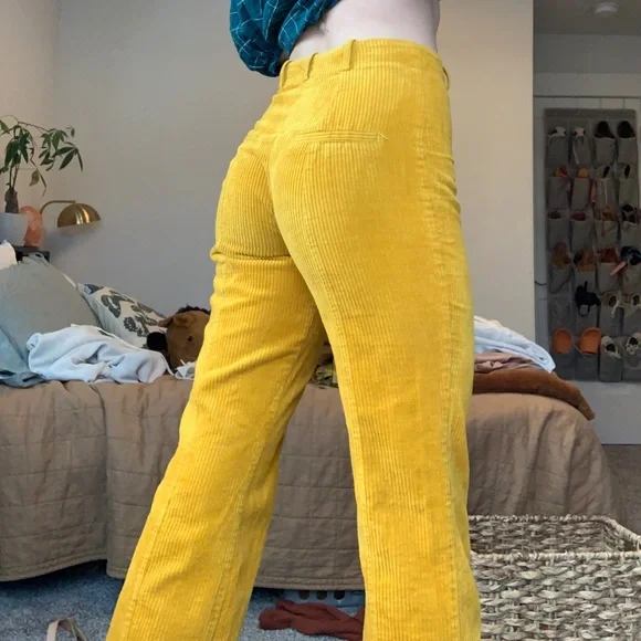 ★TRILLION★ Vintage washed carpenter corduroy pants YELLOW Topshop | Pants & Jumpsuits | Top Shop Yellow Corduroy Pants